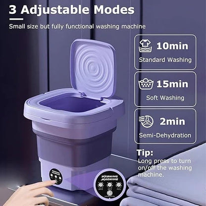 Foldable Mini Laundry Machine Portable Washing Machine for Travel & Home